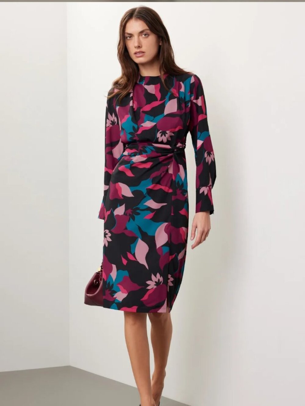 Donna Morgan Knot Detail Midi Dress Size 14